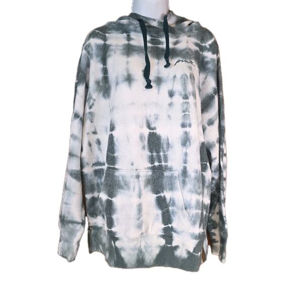 Victoria's Secret Tops - Vintage EUC Pink Oversized Green And White Tie Dye Hoodie Sz S Victoria's...
